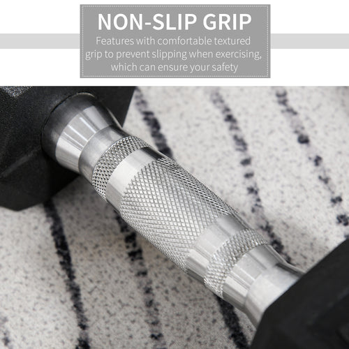 2x10kg Hexagonal Dumbbells Set Rubber Weight Lifting Equipment - Fitness Home Gym